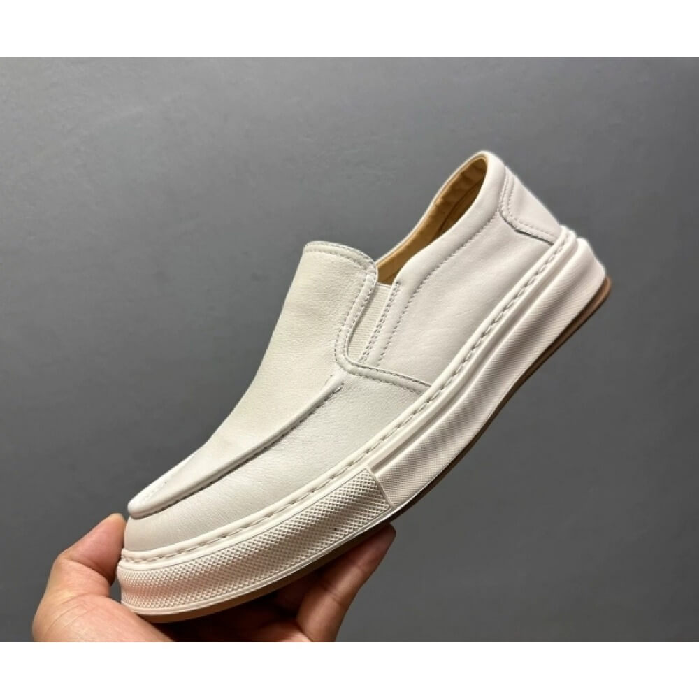 Men'S Shoes Smart - أحذية لوفر فاخرة بيضاء من الجلد