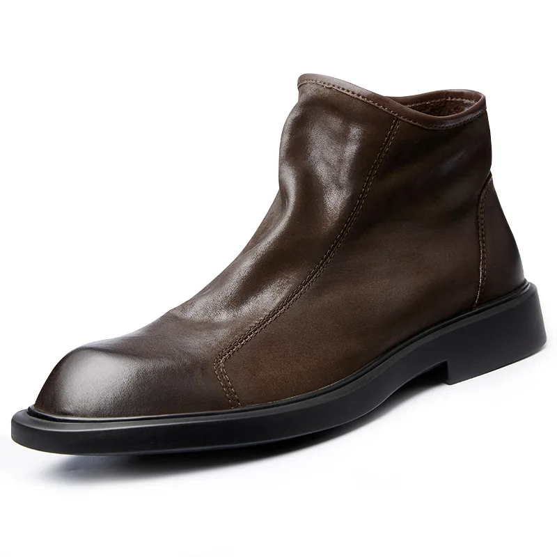 Men Shoes For Wedding - دافئ رجالي بوط من الجلد الطبيعي
