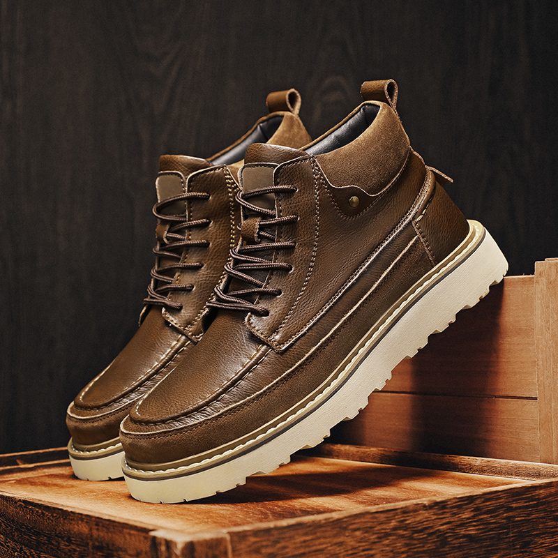 Men'S Shoes For Work - أحذية رجالية بنية اللون مبطنة بالصوف