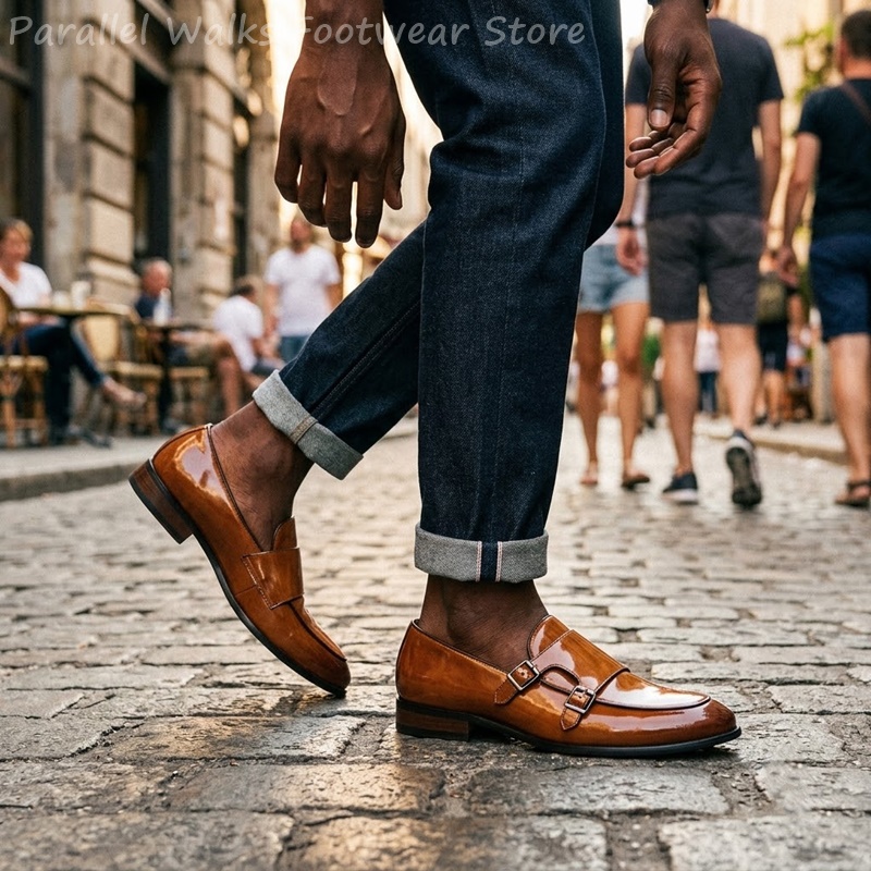أحذية رجالية كلاسيكية بحزامين، - مراجعة Men Shoes Formal وسعره