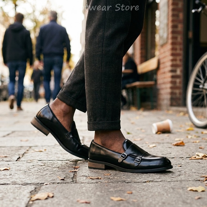 أحذية رجالية كلاسيكية بحزامين، - مراجعة Men Shoes Formal وسعره