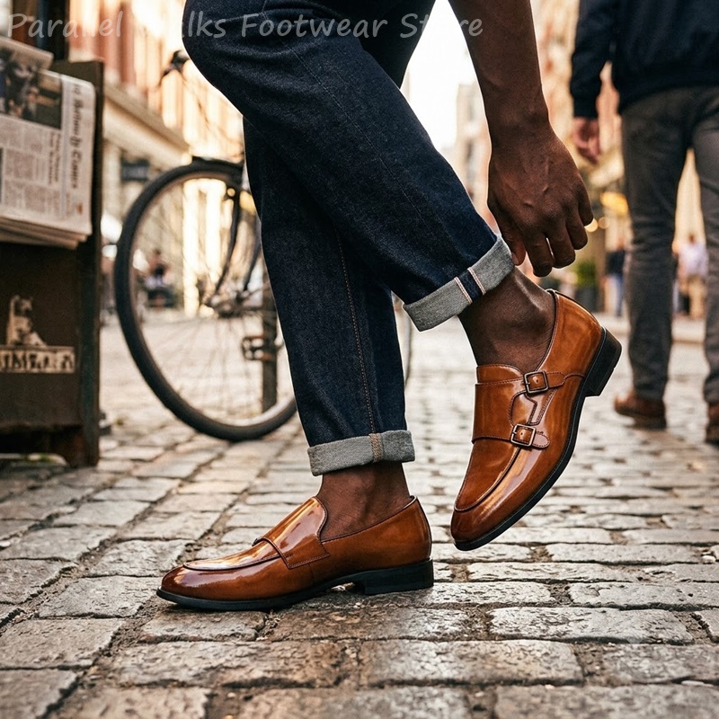 أحذية رجالية كلاسيكية بحزامين، - مراجعة Men Shoes Formal وسعره