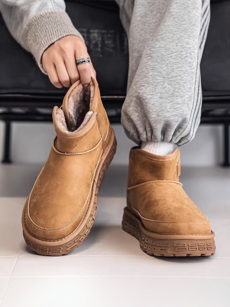 أحذية ثلجية سميكة مبطنة بالصوف - مراجعة Men Shoes China وسعره