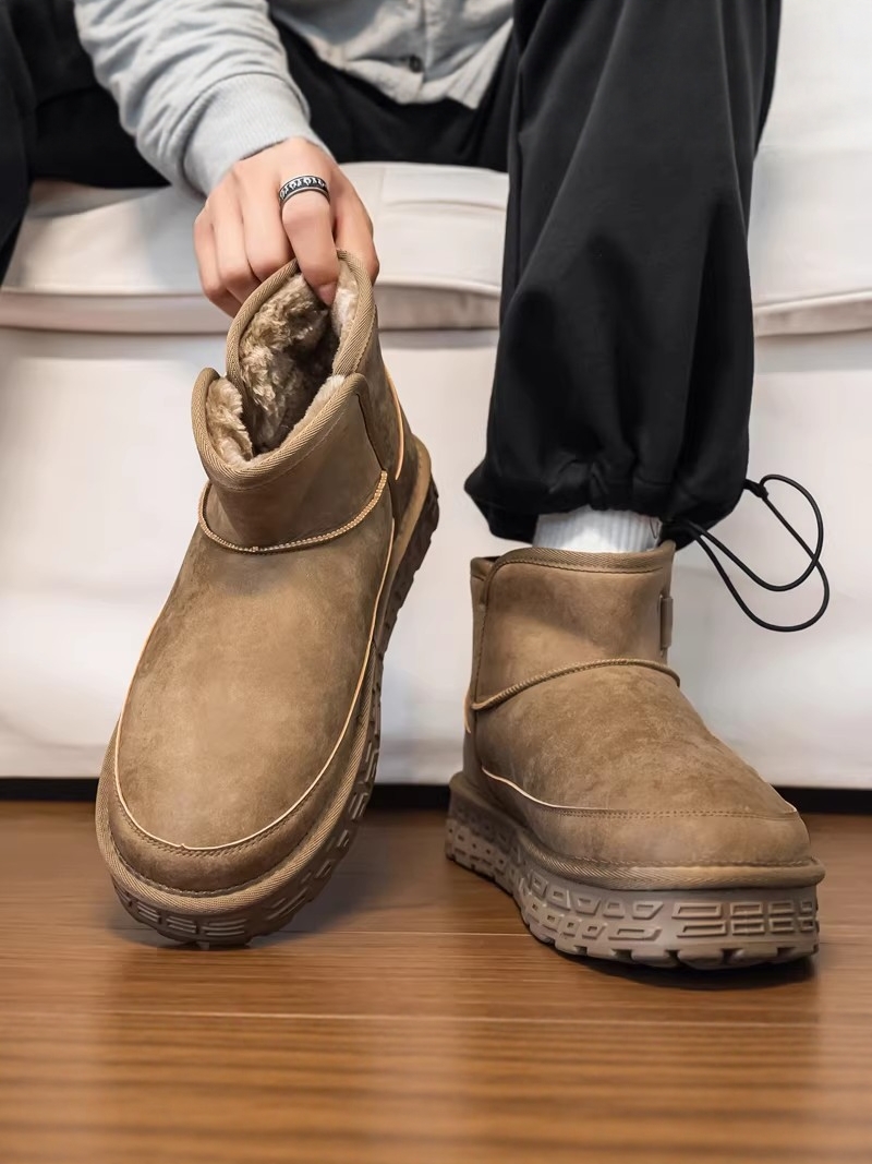 أحذية ثلجية سميكة مبطنة بالصوف - مراجعة Men Shoes China وسعره