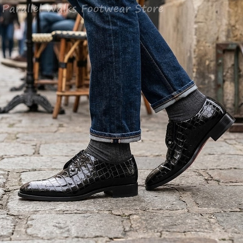 أحذية أكسفورد رجالية من الجلد  - مراجعة Men Shoes Formal وسعره
