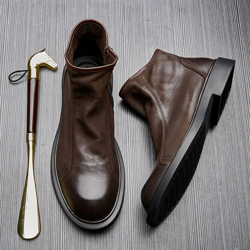 دافئ رجالي بوط من الجلد الطبيع - مراجعة Men Shoes For Wedding وسعره