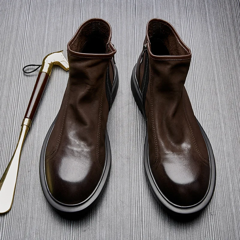 دافئ رجالي بوط من الجلد الطبيع - مراجعة Men Shoes For Wedding وسعره