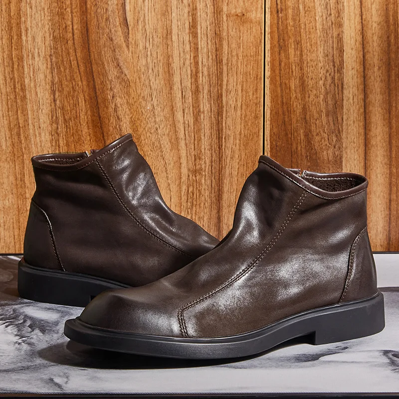 دافئ رجالي بوط من الجلد الطبيع - مراجعة Men Shoes For Wedding وسعره